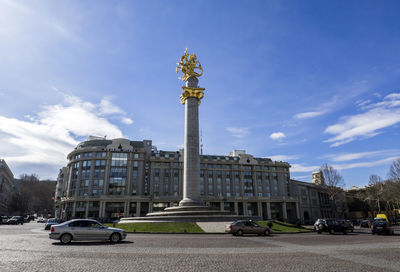 View of city street against sky