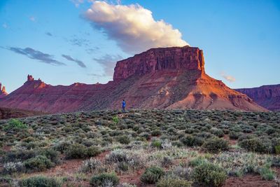Scenic view of rock formation against sky