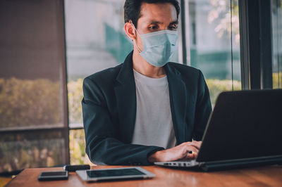 Man working on laptop