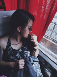 Young woman looking at camera