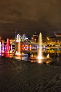 Illuminated city at night