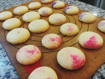 High angle view of fruits on table