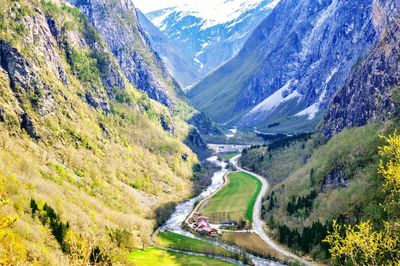 Scenic view of mountains against sky