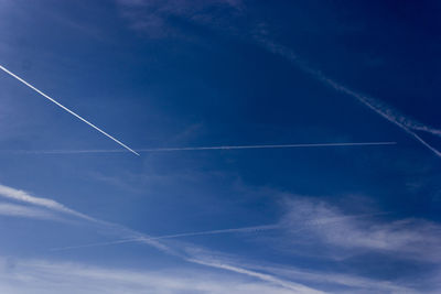 Vapor trail in blue sky