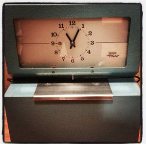 Close-up of clock on wall