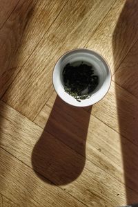 High angle view of tea on table