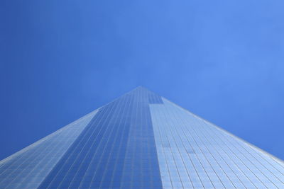 Low angle view of modern building against clear sky