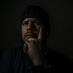 Portrait of young man looking away