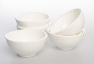 Close-up of ceramic bowls on table