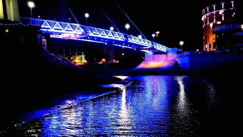 View of illuminated building at night