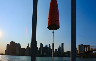 View of buildings against clear sky