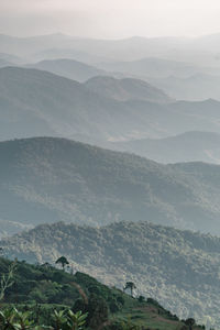 High angle view of mountains against sky