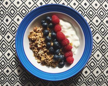 High angle view of food in bowl