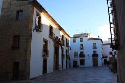 View of buildings against clear sky