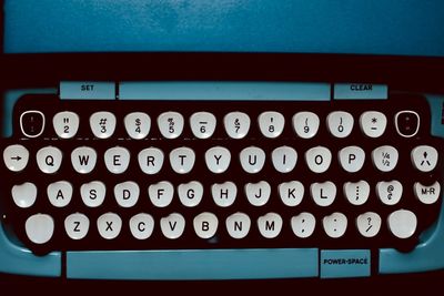 High angle view of text on table