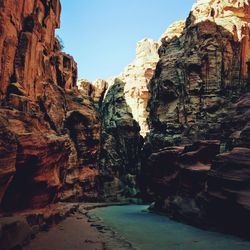 Low angle view of rock formation