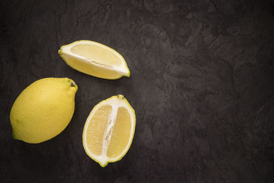 High angle view of fruits on table