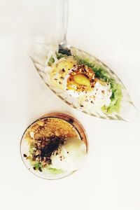 High angle view of food served in bowl