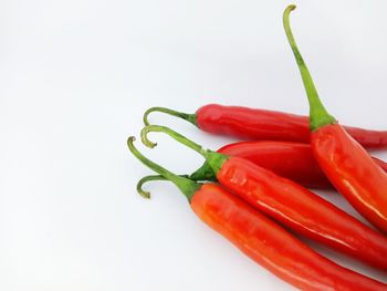 Close-up of food over white background