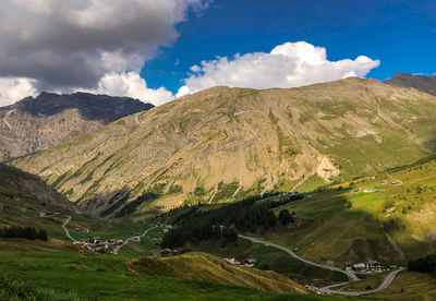 Scenic view of mountains against sky