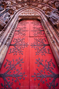 Close-up of carvings on the wall