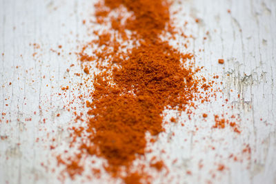 Close-up of paprika on wooden table