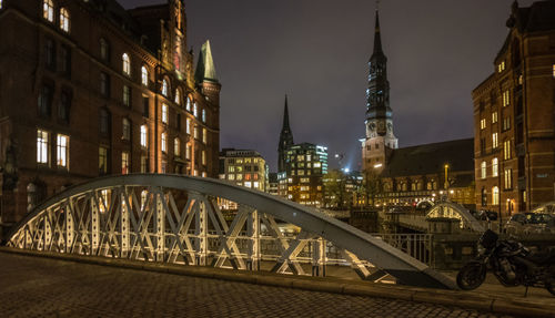 Illuminated city at night