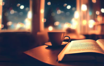 Close-up of book on table