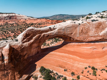 Aerial view of the arches national park in arizona, usa.