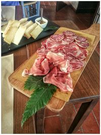 Close-up of food on table