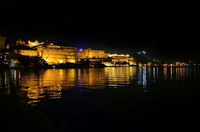Illuminated city at night