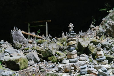 Stack of stones on rocks