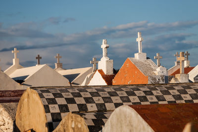 Roof of building against sky