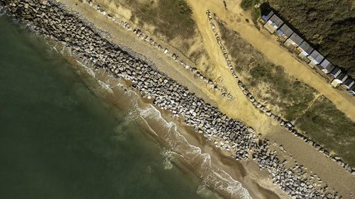 High angle view of beach