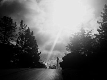 View of road against cloudy sky