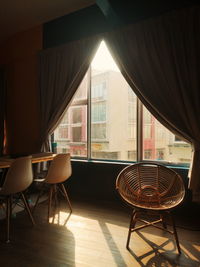 Empty chairs and table at home