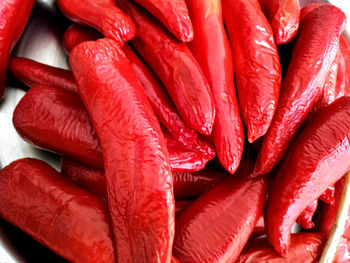 Full frame shot of red chili peppers