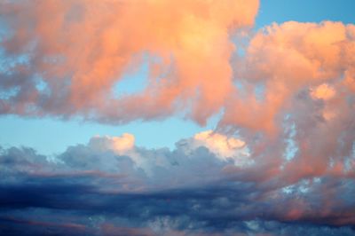 Low angle view of dramatic sky during sunset