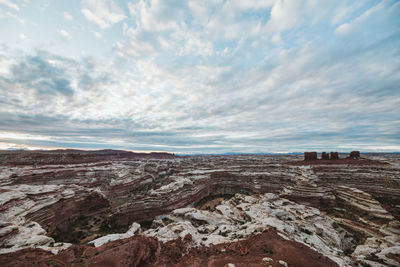 Scenic view of landscape against cloudy sky