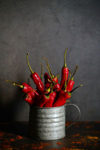 High angle view of potted plant on table