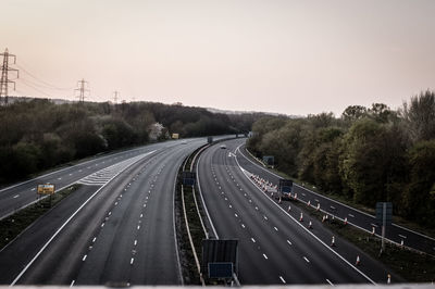 Aerial view of highway against sky