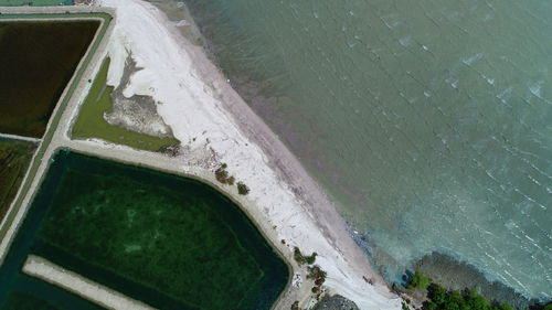High angle view of swimming pool at beach