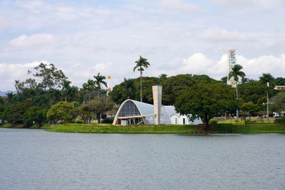 Pampulha lake with the church of saint francis of assisi, brazil