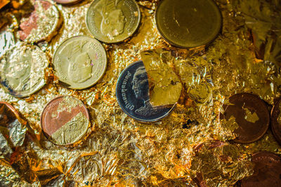 Directly above shot of coins