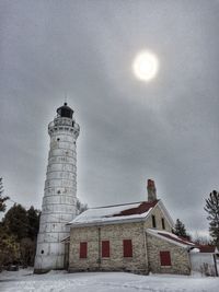 Low angle view of built structure against sky