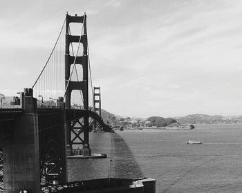 Suspension bridge over sea