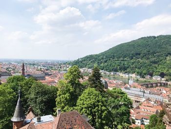 Panoramic view of townscape against sky