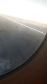 Cropped image of airplane wing