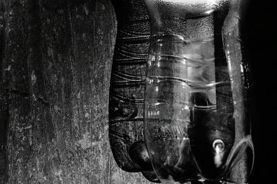Low section of woman on glass