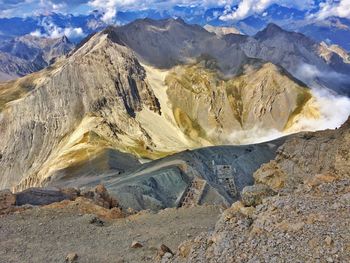 Panoramic view of volcanic landscape